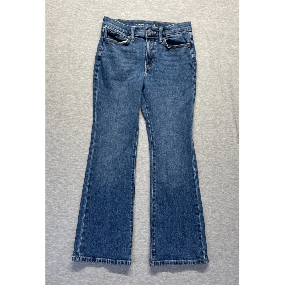 Old Navy Built In Tough High Rise Flared Leg Jeans Girls 12 Blue Denim Stretch